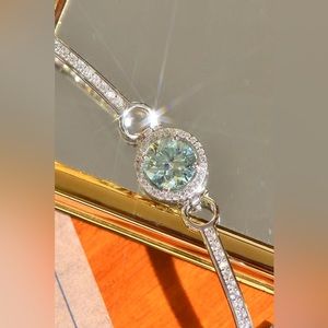 2 Carat Moissanite Platinum-Plated women Bracelet